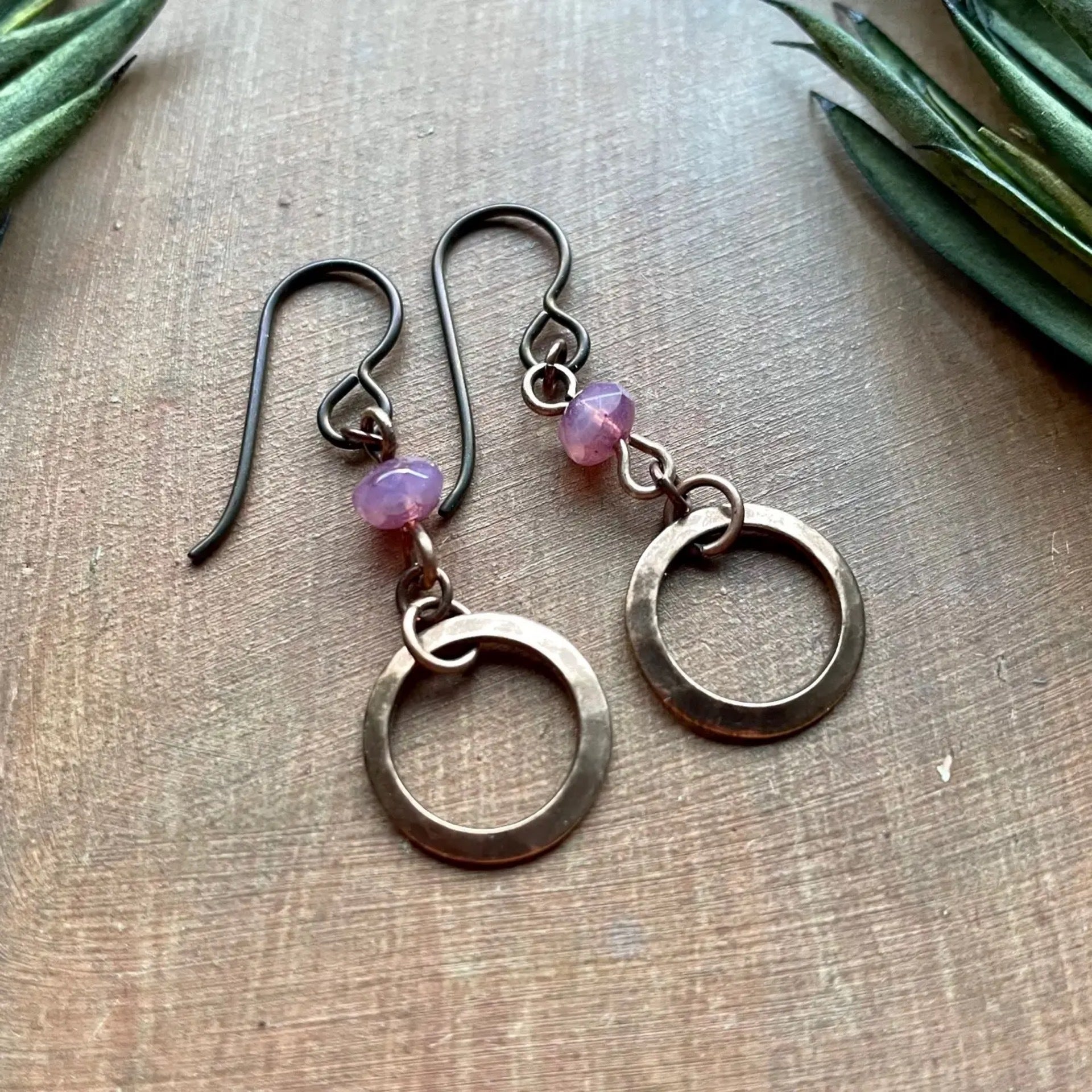 Hammered on sale wire earrings